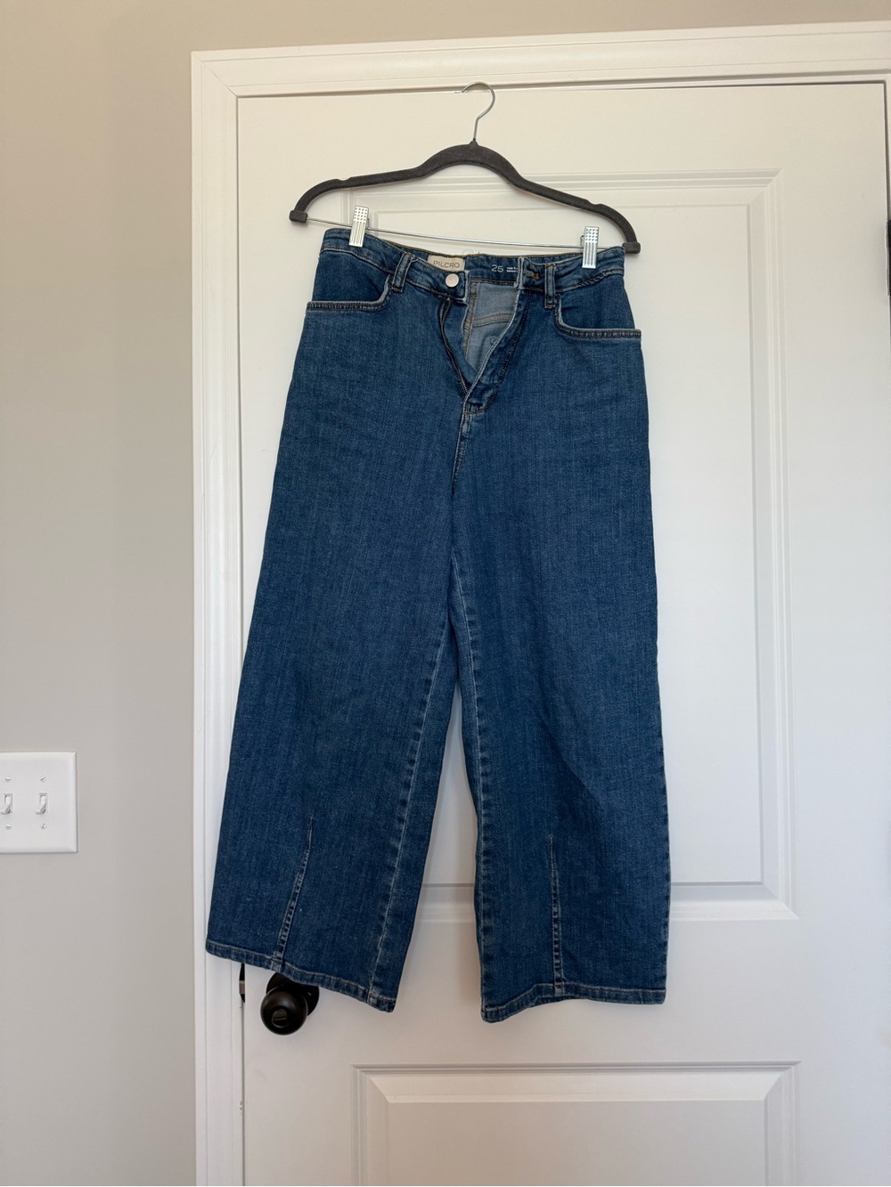 Pilcro Wide-Leg Jeans in Deep Blue Denim
